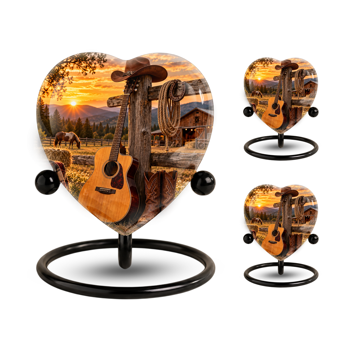 Cowboy Western Cremation Urn for Ashes, Personalized Cowboy Memorial Urn, Country Music Urn