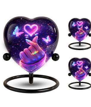 Galaxy Heart Adult Urn for Ashes, Unique Adult Cremation Urn with Love Heart