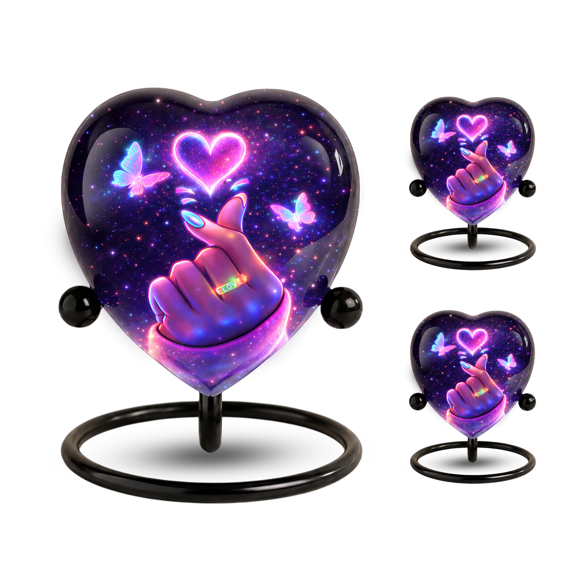 Galaxy Heart Adult Urn for Ashes, Unique Adult Cremation Urn with Love Heart