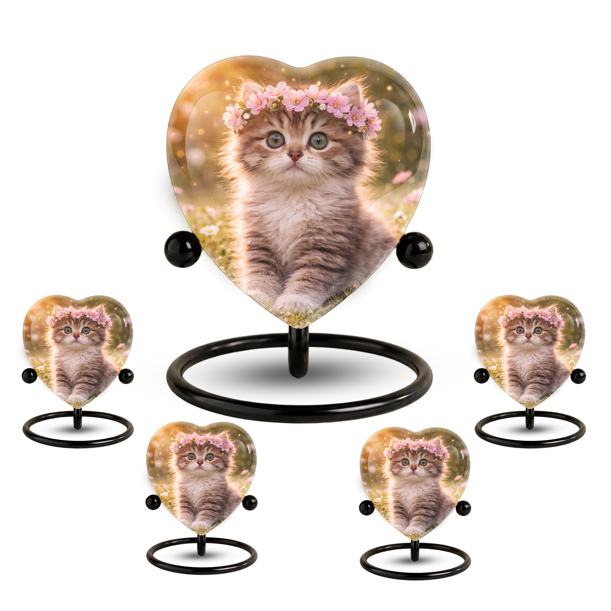 Cat Urn Heart-Shaped Memorial – Beautiful Adult Cremation Urn for Cat Ashes