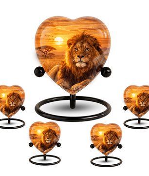 Lion Sunset Urn, Adult Urn, Urns for Adult Ashes, Adult Urns for Ashes, Adult Cremation Urn
