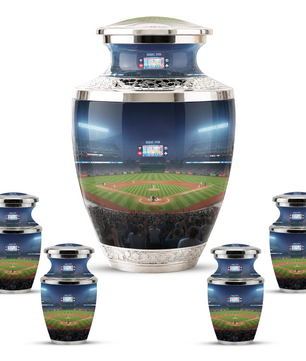 Baseball Stadium Cremation Urn for Dad, Personalized Urn for Human Ashes Male
