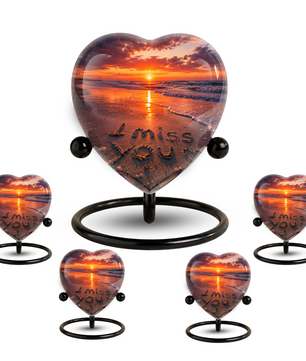 Beach Urn for Human Ashes – Ocean Sunset Beach Cremation Urn, Beach Keepsake Urn & Memorial Urn