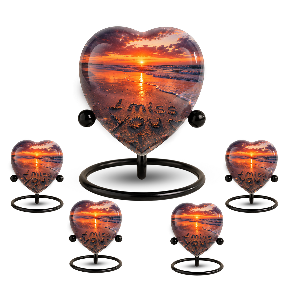 Beach Urn for Human Ashes – Ocean Sunset Beach Cremation Urn, Beach Keepsake Urn & Memorial Urn