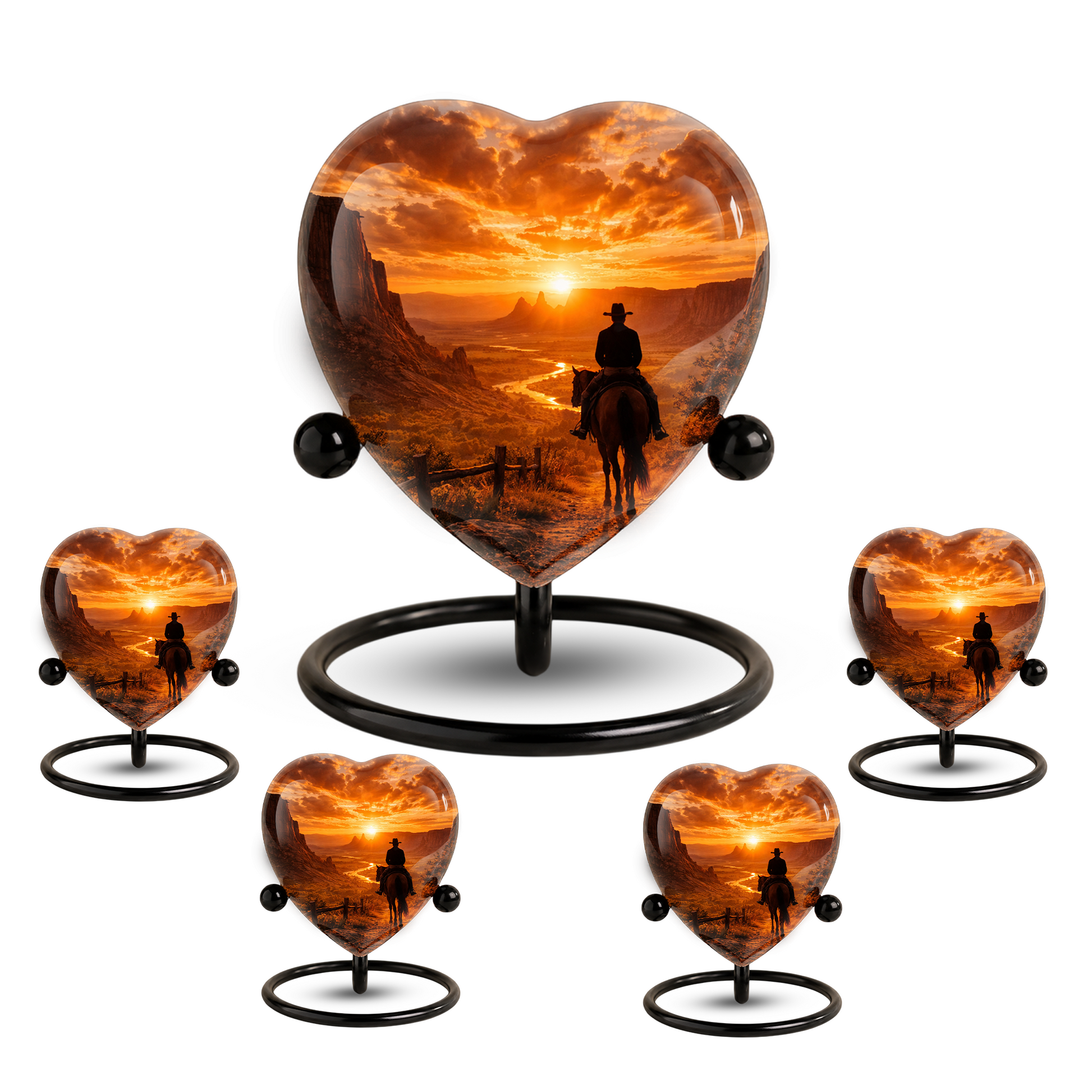 Cowboy Sunset Urn for Dad | Personalized Western Urn for Father & Ashes