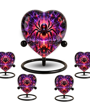 Spider Cremation Urn for Ashes, Gothic Spider Memorial Urn, Black Widow Spider Urn, Web Themed Adult Urn, Personalized Heart Shaped Urn