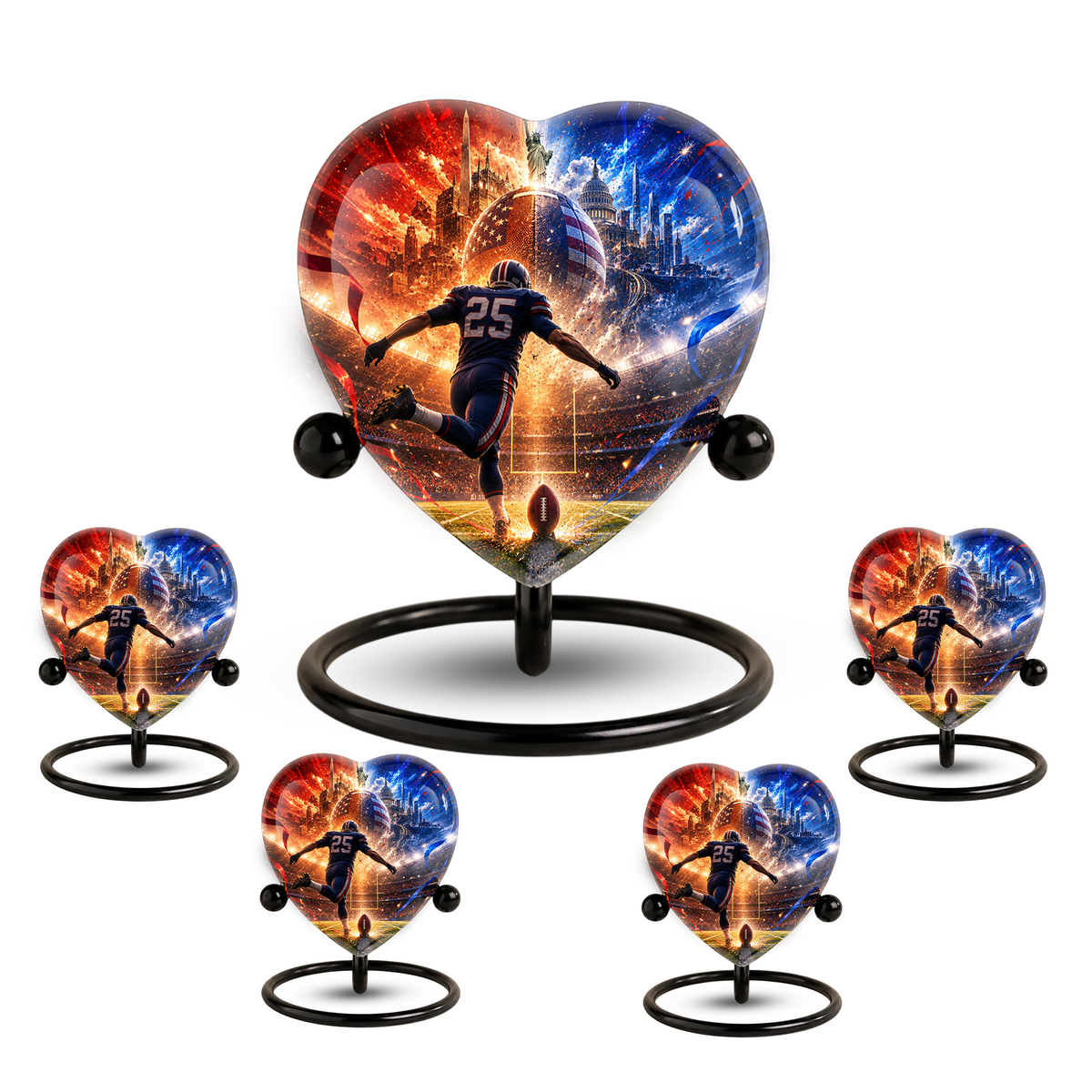 Personalized Football Cremation Urn for Ashes, Adult Urn for Dad, Men