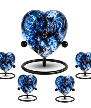 Black Panther Cremation Urn for Ashes, Big Cat Memorial Urn, Personalized Panther Urn
