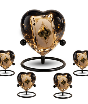 Ace of Spades Adult Urn – Luxury Playing Card Heart Design Adult Cremation Urn for Ashes