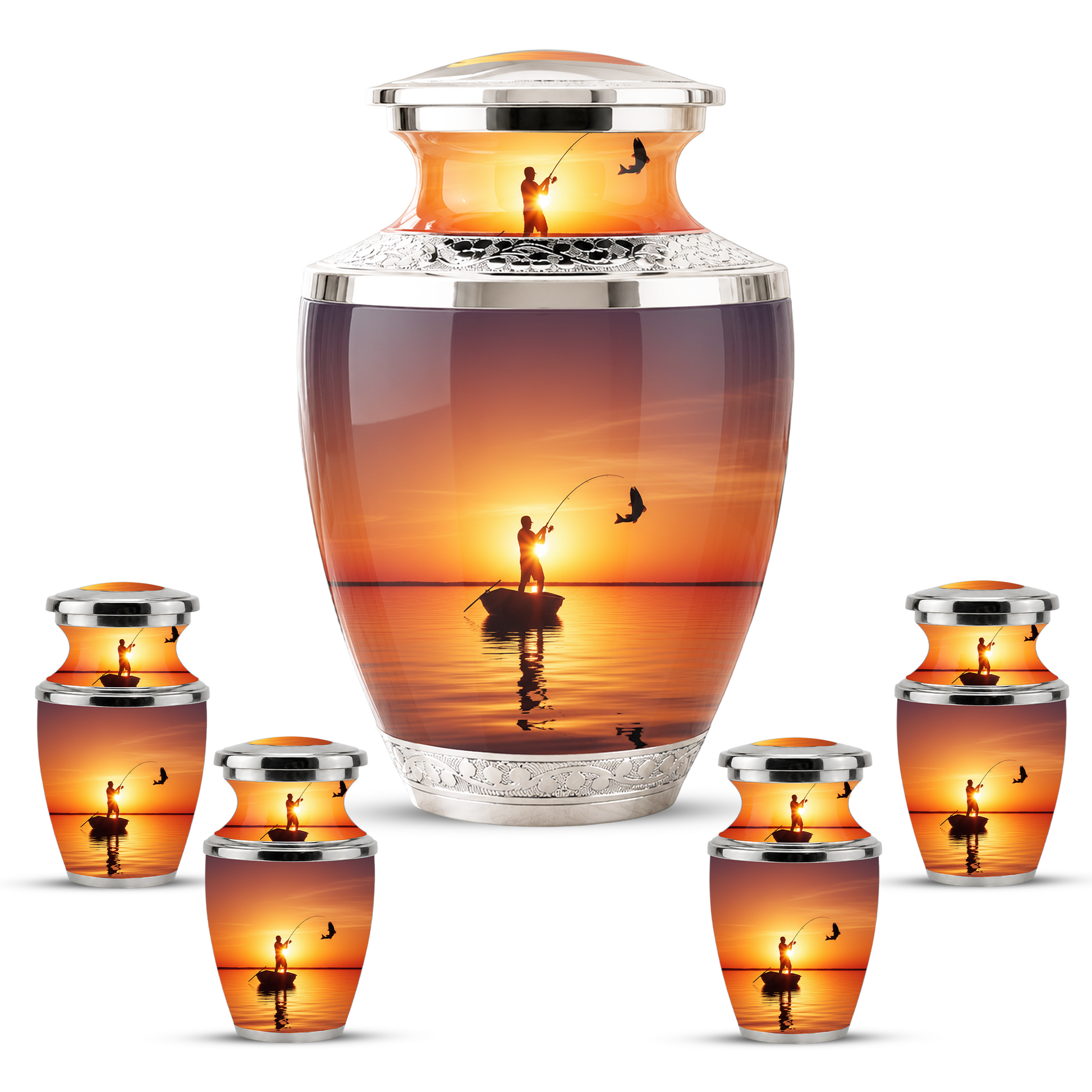 Gone Fishing Cremation Urn for Dad, Personalized Fishing Urn for Human Ashes