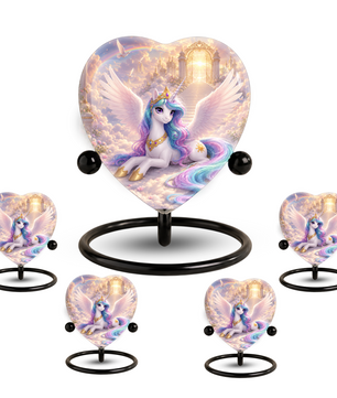Unicorn Heaven Urn – Adult Urn for Ashes, Unicorn Cremation Urn, Heavenly Rainbow Memorial Urn