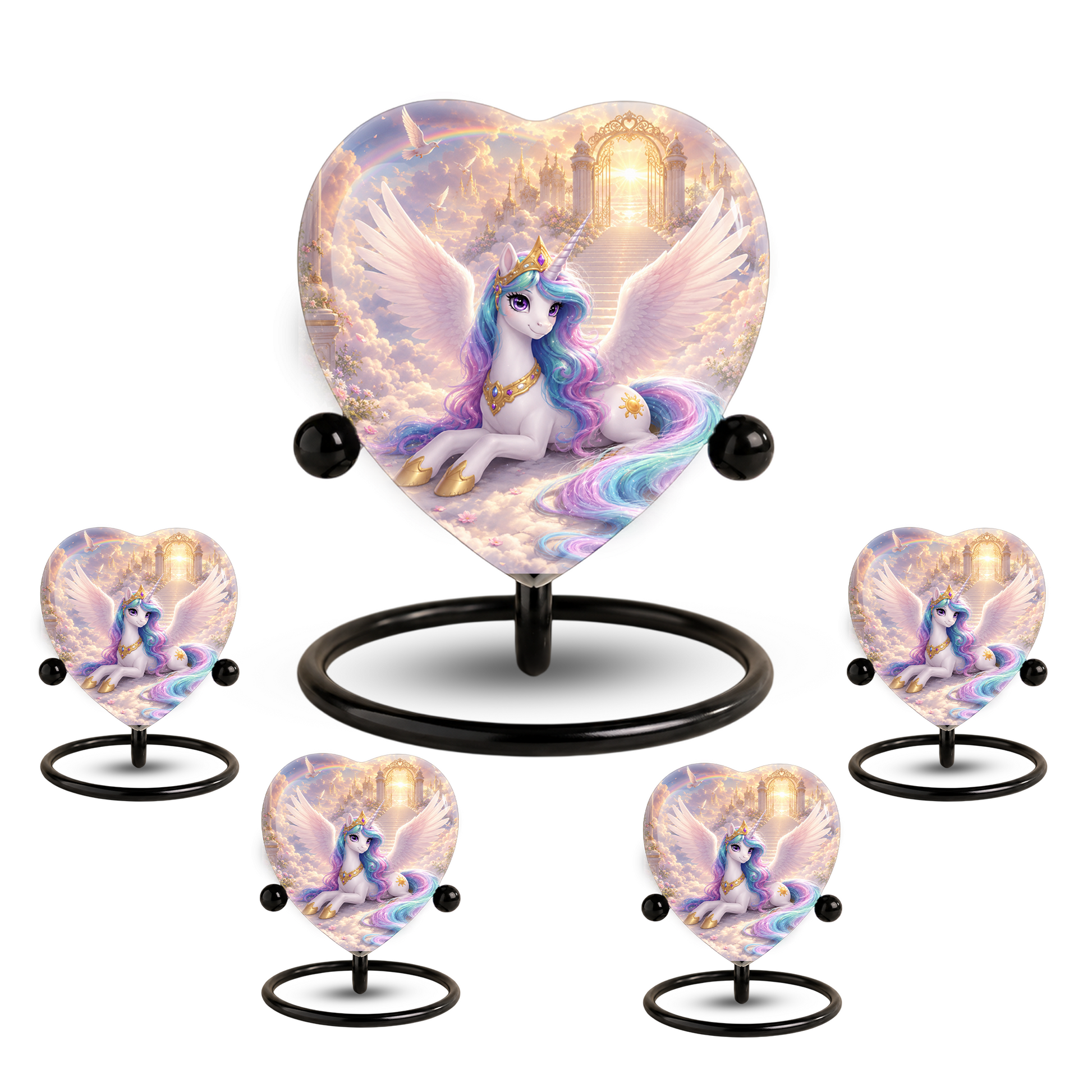 Unicorn Heaven Urn – Adult Urn for Ashes, Unicorn Cremation Urn, Heavenly Rainbow Memorial Urn