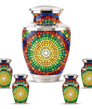 Stained Glass Cremation Urn for Human Ashes, Personalized Memorial Urn for Adult