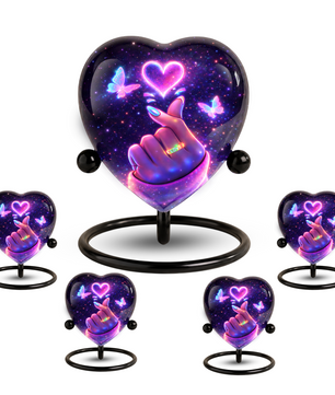 Galaxy Heart Adult Urn for Ashes, Unique Adult Cremation Urn with Love Heart