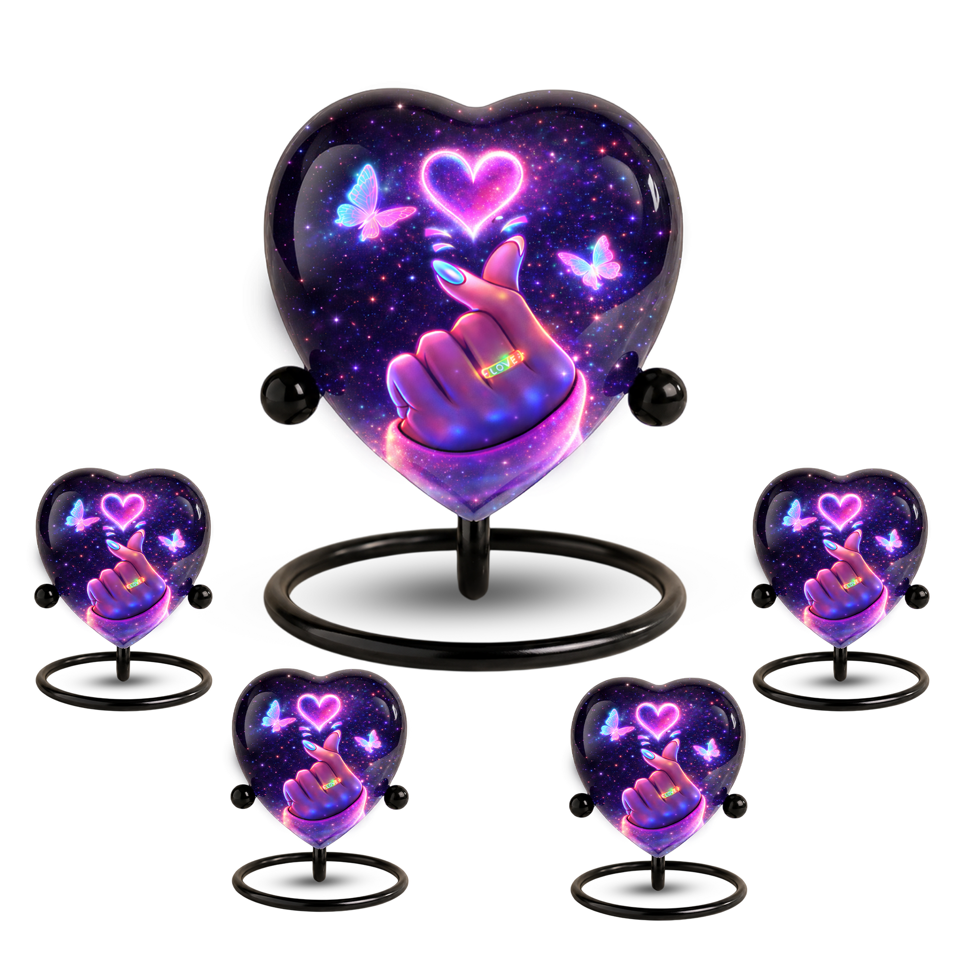 Galaxy Heart Adult Urn for Ashes, Unique Adult Cremation Urn with Love Heart