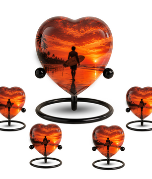 SEO Title  Beach Cremation Urn for Dad, Personalized Ocean Urn for Adult Male Ashes, Surfing Memorial Urn for Father