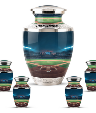 Baseball Cremation Urn for Dad, Personalized Baseball Urn for Human Ashes, Baseball Stadium