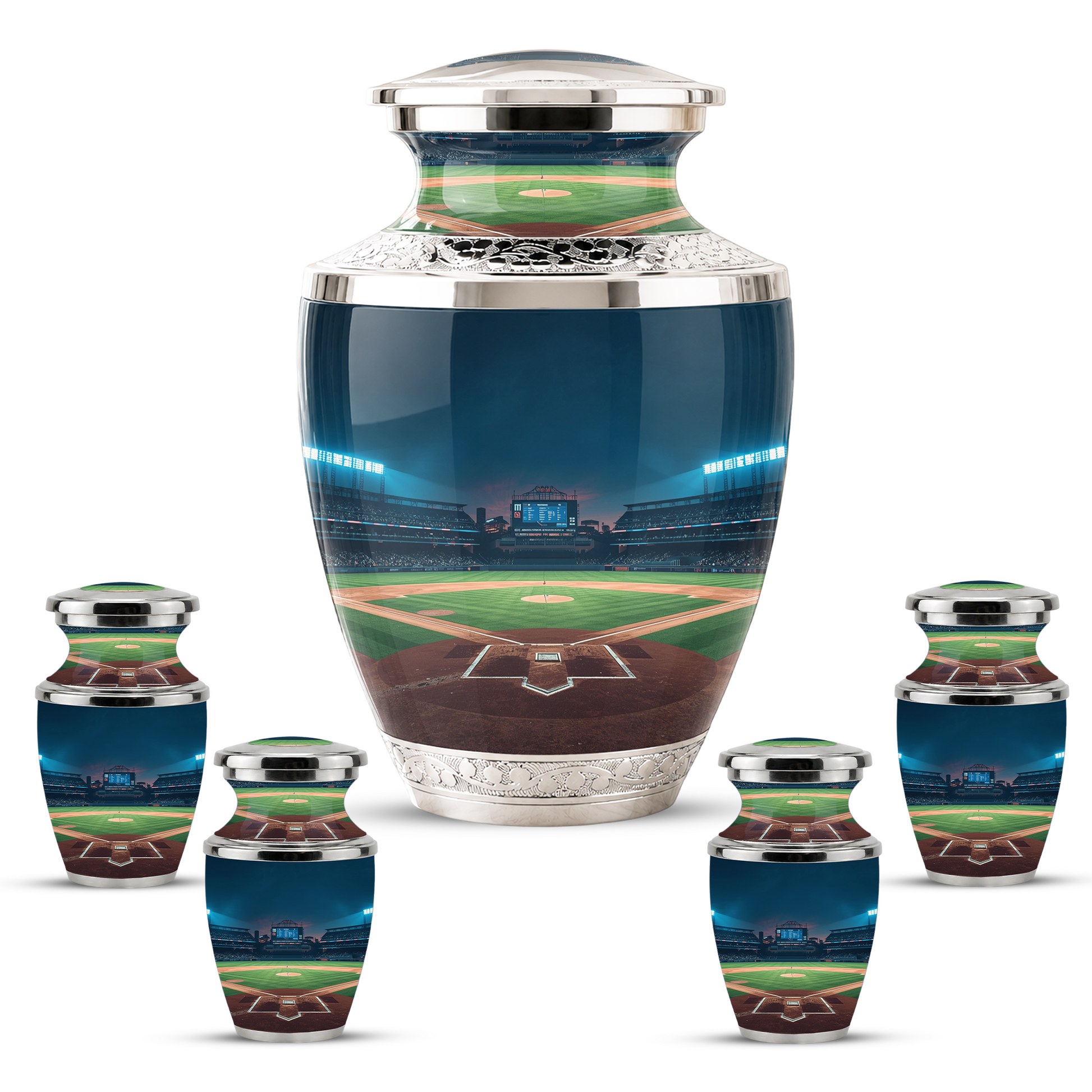 Baseball Cremation Urn for Dad, Personalized Baseball Urn for Human Ashes, Baseball Stadium