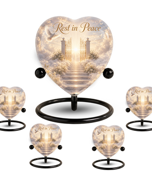 Heaven Urn – Heavenly Adult Urn for Ashes, Heart-Shaped Heaven Cremation Urn
