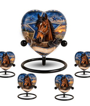 Horse Memorial Wind Chime – Heart-Shaped Western Horse Remembrance Garden Decoration