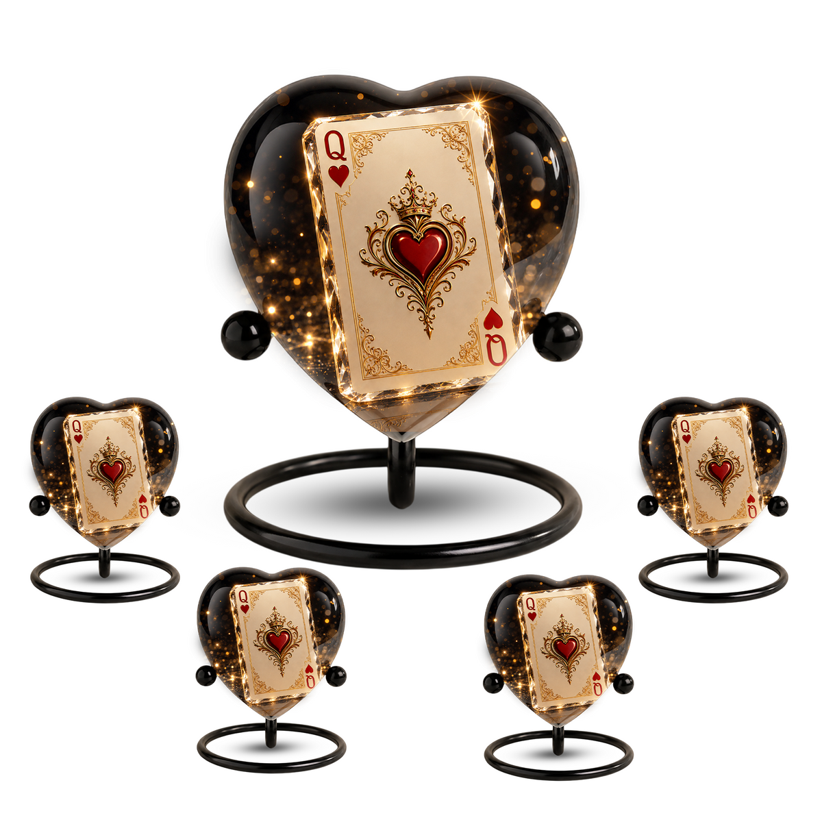 Queen of Hearts Adult Urn – Elegant Adult Cremation Urn for Ashes, Heart Memorial Urn