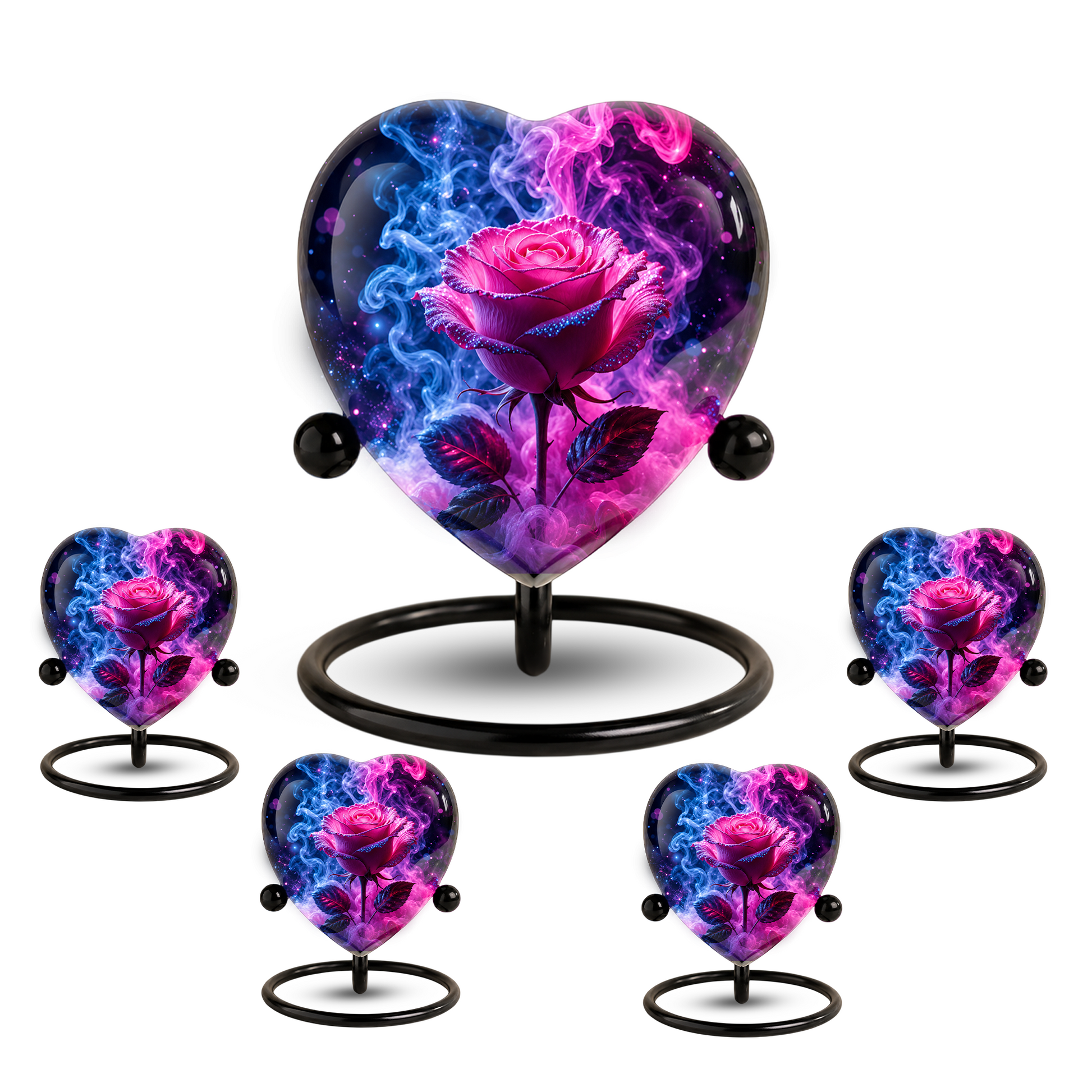 Pink Rose Adult Urn – Adult Urn for Ashes, Rose Cremation Urn, Heart-Shaped Adult Cremation Urn