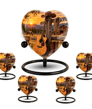 Cowboy Western Cremation Urn for Ashes, Personalized Cowboy Memorial Urn, Country Music Urn