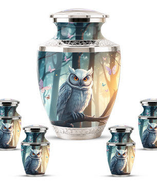 Owl Cremation Urn for Men & Women - Personalized Ashes Container for Adults