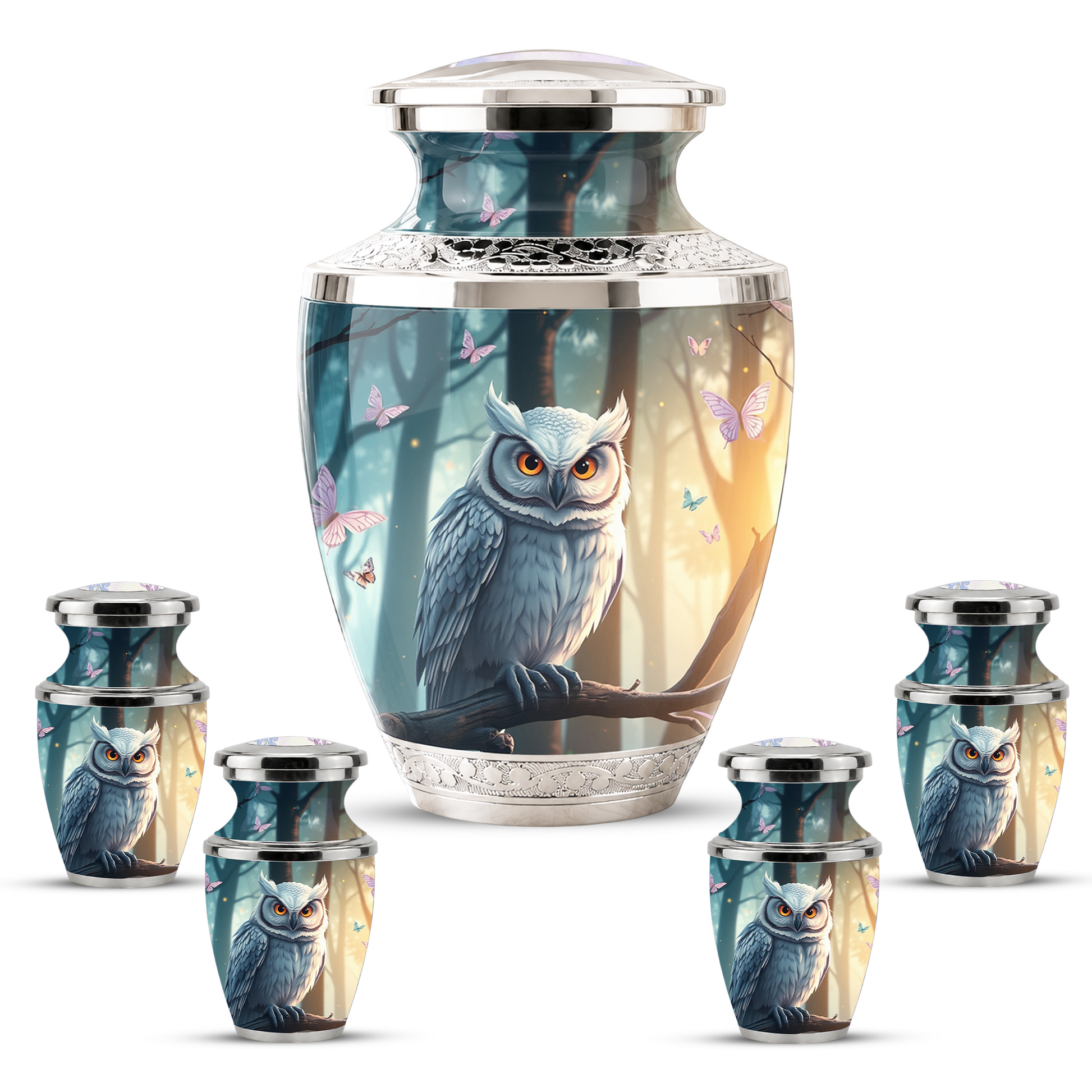Owl Cremation Urn for Men & Women - Personalized Ashes Container for Adults