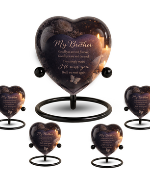 Heart-Shaped Brother Memorial, Adult Cremation Urn, Adult Urns for Ashes, Brother Keepsake Urn