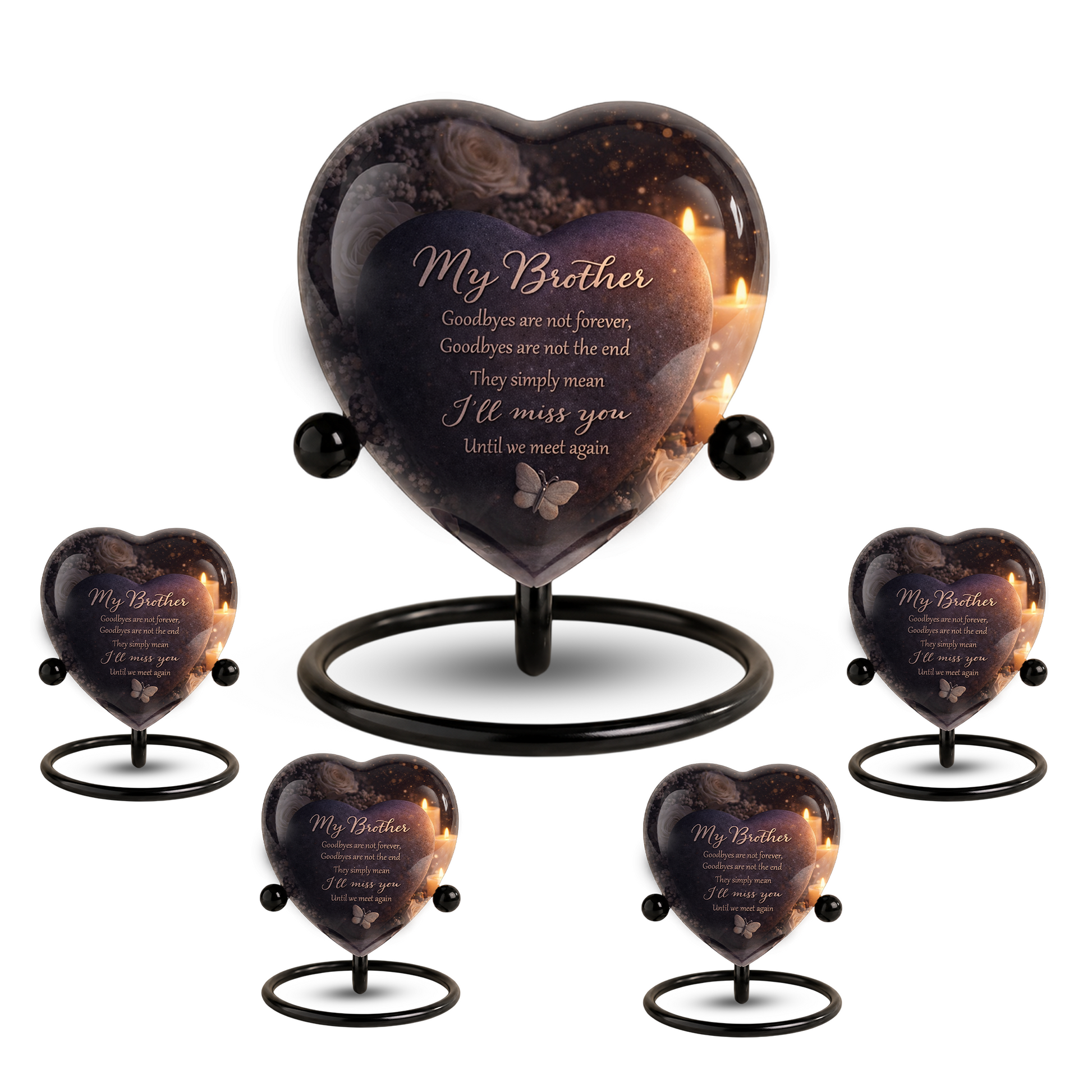 Heart-Shaped Brother Memorial, Adult Cremation Urn, Adult Urns for Ashes, Brother Keepsake Urn