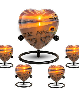 Beach Urn – Beach Urn for Human Ashes, Ocean Sunset Cremation Urn & Beach Keepsake Urn