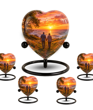 Personalized Sunset Beach Companion Cremation Urn for Mom & Dad