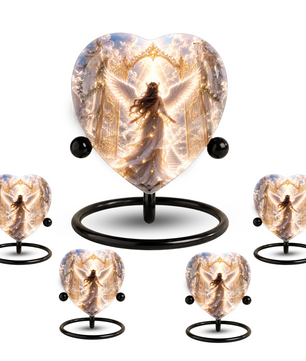 Angel Wing Heaven Urn – Heavenly Angel Wings Cremation Urn, Peaceful Heaven Memorial Urn