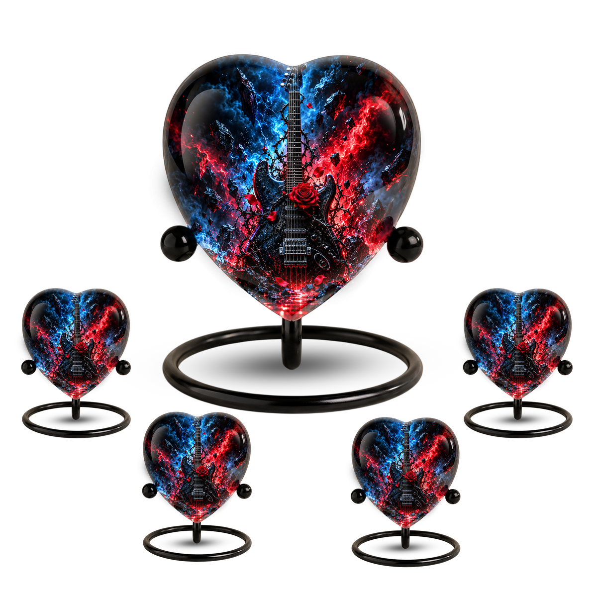 Electric Guitar Cremation Urn for Ashes, Rock Music Memorial Urn, Personalized Guitar Urn