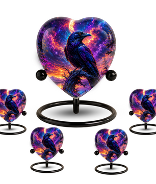 Raven Heart Cremation Urn for Adults – Unique Adult Urn for Ashes