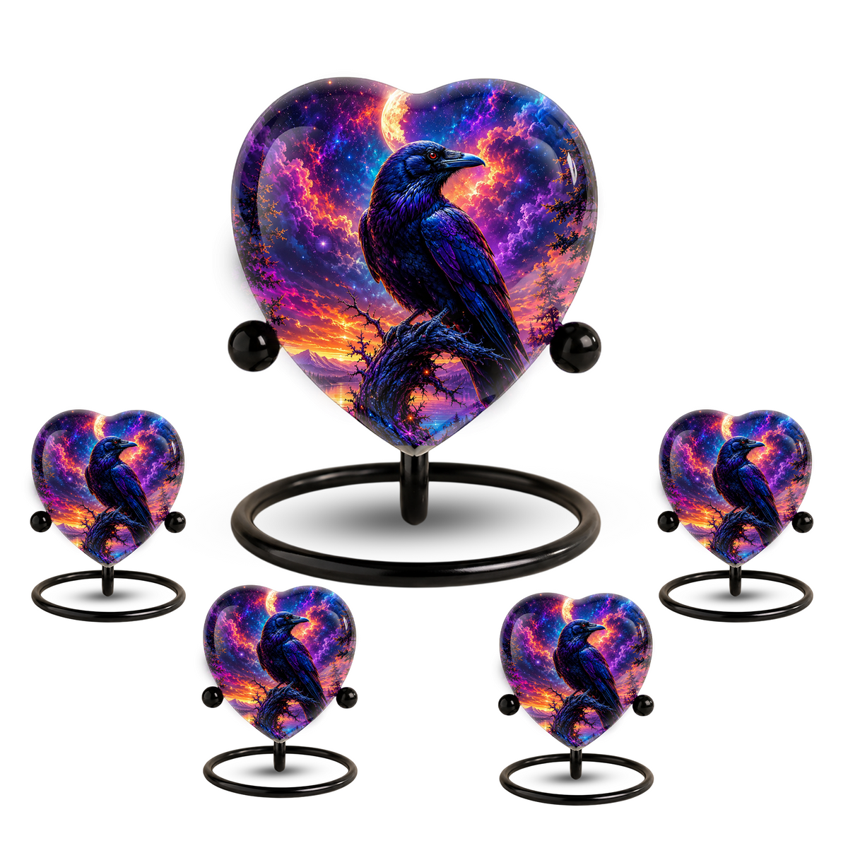Raven Heart Cremation Urn for Adults – Unique Adult Urn for Ashes
