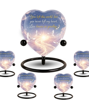 Heavenly Dove Heart Memorial Adult Cremation Urn, Adult Urns for Ashes, Peaceful Memorial Urn