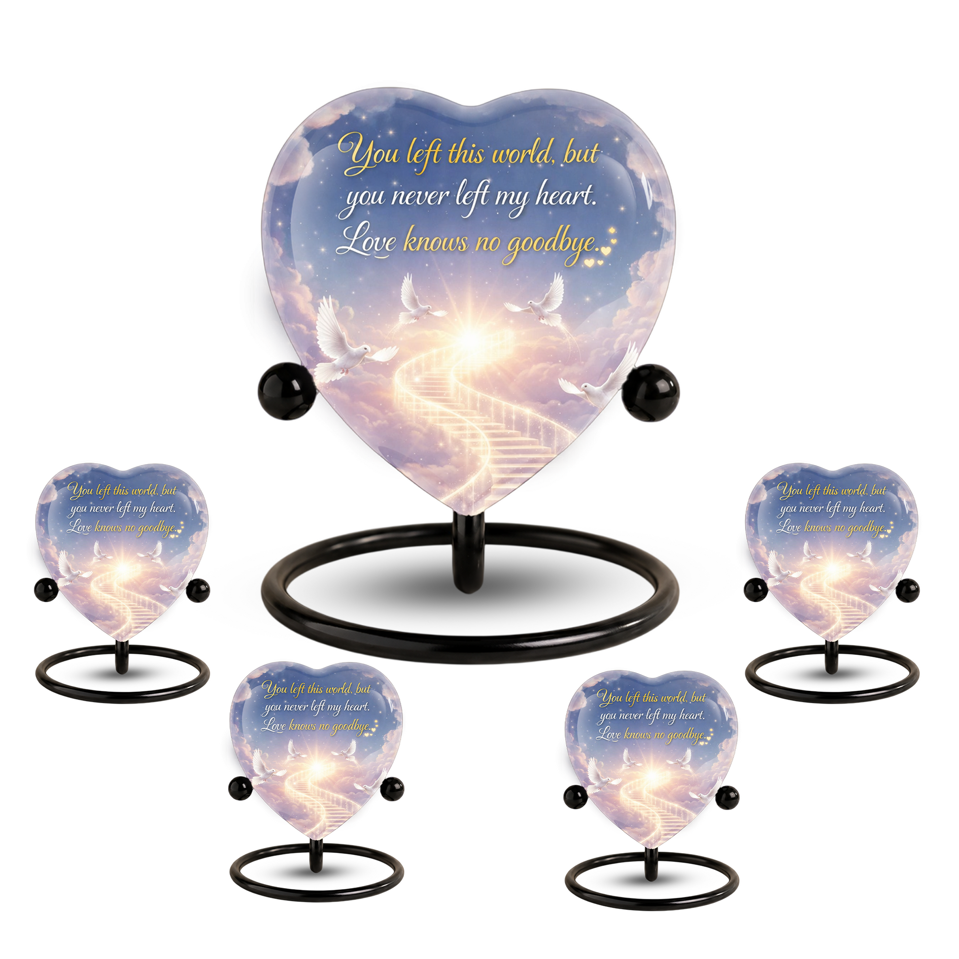 Heavenly Dove Heart Memorial Adult Cremation Urn, Adult Urns for Ashes, Peaceful Memorial Urn