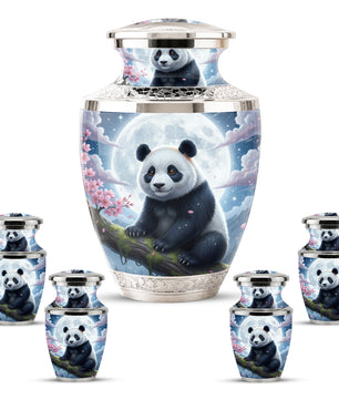 Panda Cremation Urn for Mom, Personalized Moon Memorial Urn for Baby Ashes