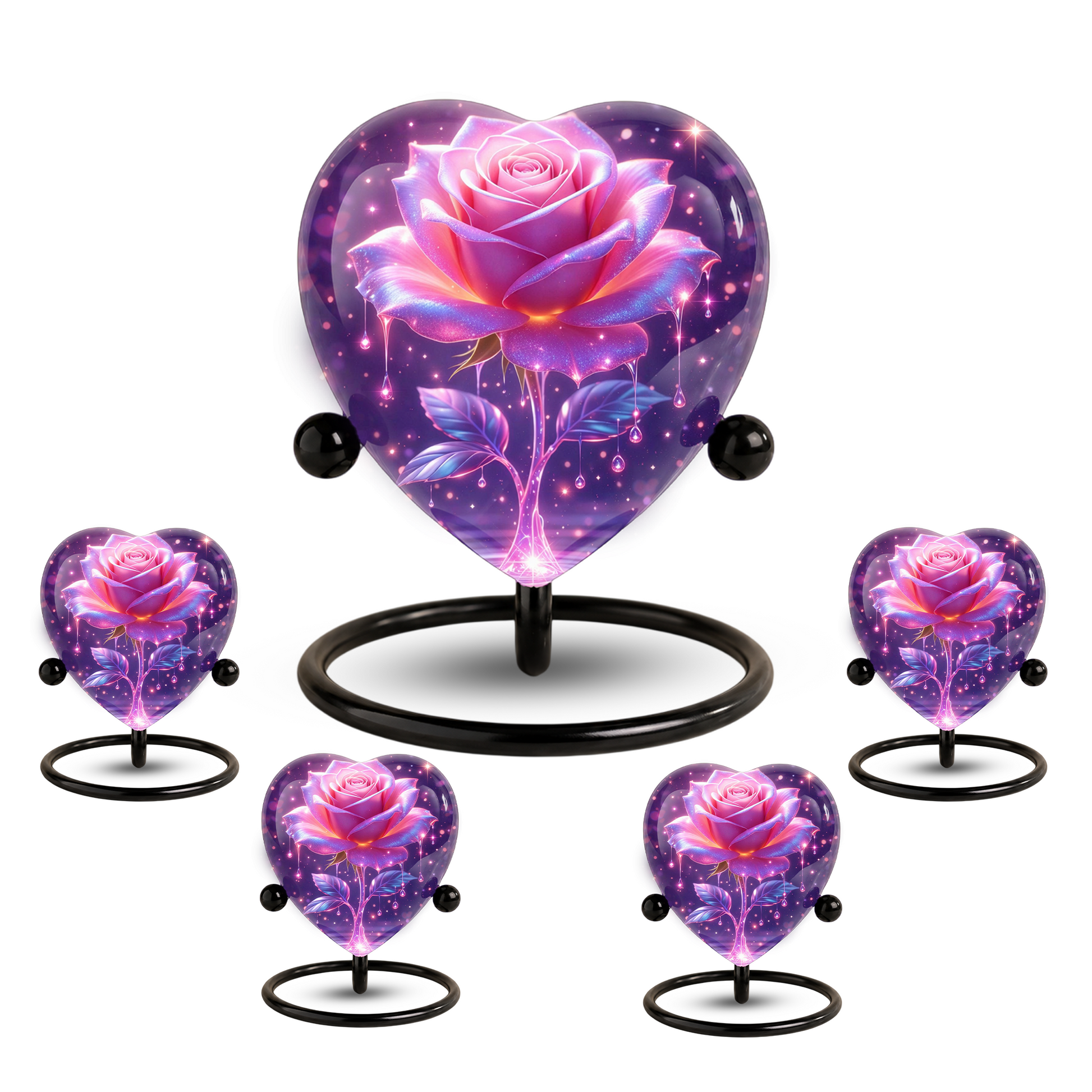 Rose Heart Urn for Mom – Personalized Keepsake Urn for Mom, Beautiful Cremation Urn for Female Ashes