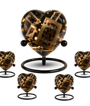 King of Hearts Heart-Shaped Adult Cremation Urn – Unique Keepsake Urn for Dad