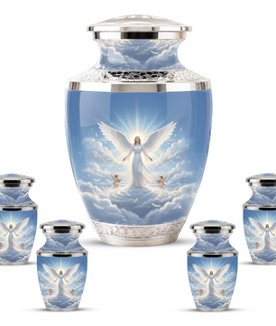 Guardian Angel Cremation Urn for Mom, Personalized Angel Memorial Urn for Human Ashes