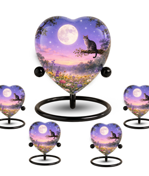 Personalized Cat Urn, Moonlight Garden Memorial,Unique Cat Urns