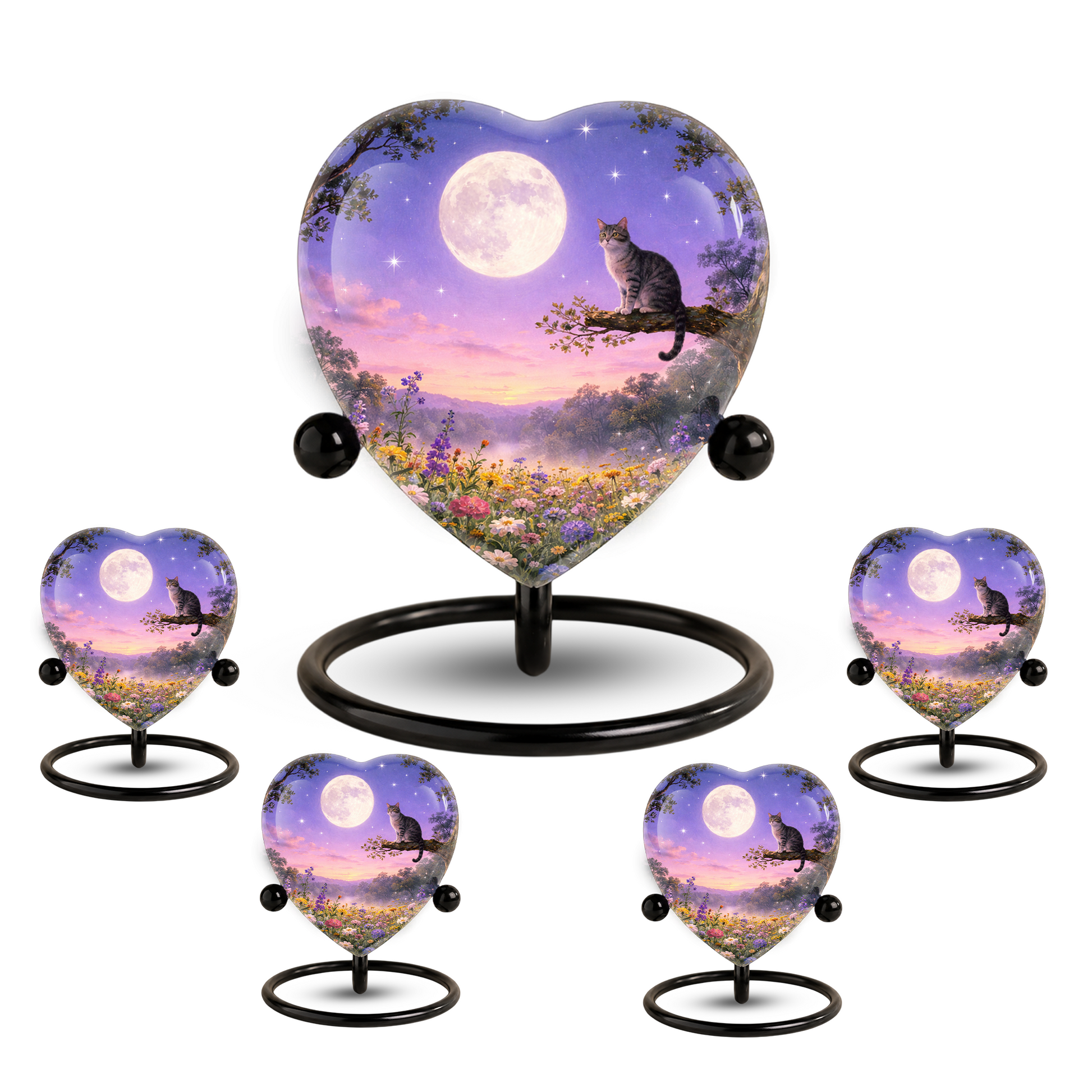 Personalized Cat Urn, Moonlight Garden Memorial,Unique Cat Urns
