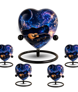 Music Guitar Adult Urn – Guitar Cremation Urn for Adult Ashes, Musical Memorial Adult Urn
