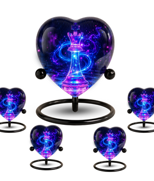 Royal Queen Chess Heart Adult Urn – Adult Urn, Urn for Ashes Adult, Adult Cremation Urns