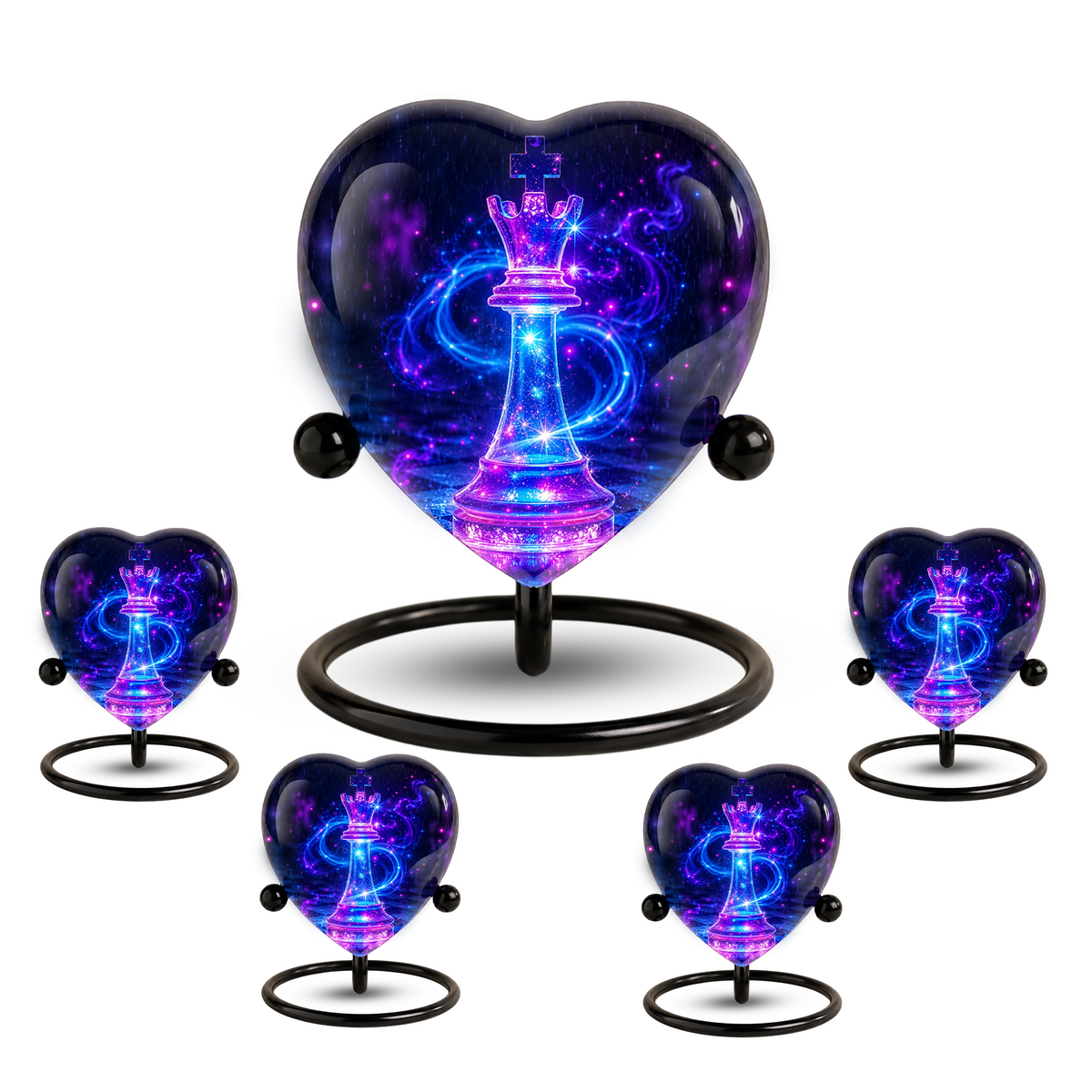 Royal Queen Chess Heart Adult Urn – Adult Urn, Urn for Ashes Adult, Adult Cremation Urns
