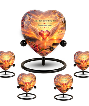 Angel Wing Sunset Urn – Adult Urn for Ashes, Angel Wings Memorial Cremation Urn, Sunset Adult Cremation Urn