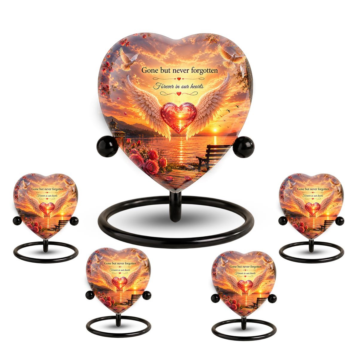 Angel Wing Sunset Urn – Adult Urn for Ashes, Angel Wings Memorial Cremation Urn, Sunset Adult Cremation Urn